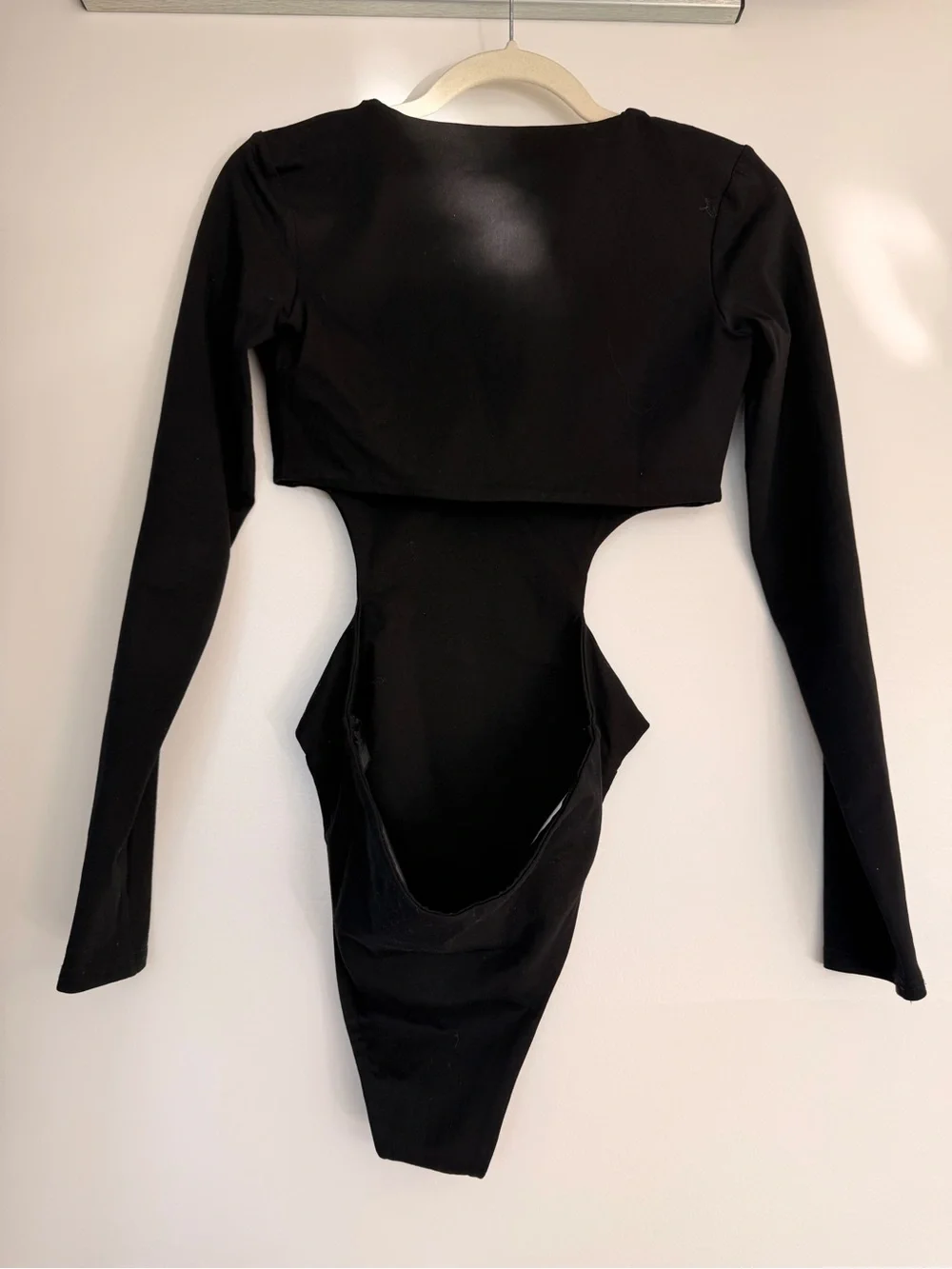 Tiger Mist Black Long Sleeve V-Neck Bodysuit